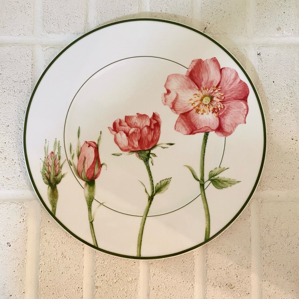 Villeroy Boch FLORA Service Charger Chop Plate WILD ROSE Floral Pink Germany 12"